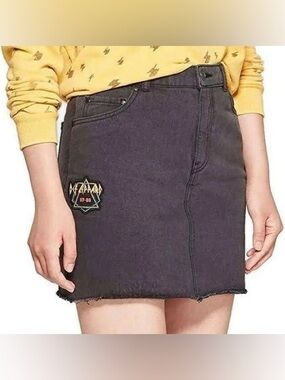 JUNK FOOD Def Leppard Denim Mini Skirt EUC